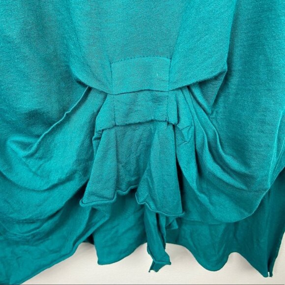 ANTHROPOLOGIE T.La Gathered Pleat Tunic Top Tank Teal Green Size Medium Oversize - Picture 5 of 10